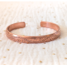 Bracelet feuilles en cuivre pur gravé