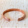 Bracelet feuilles en cuivre pur gravé
