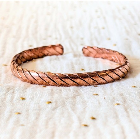 Bracelet torsadé en cuivre pur made in Népal