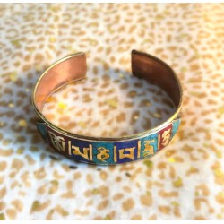 Bracelet Om Mani Padmé Houng multicolore en cuivre made in Népal