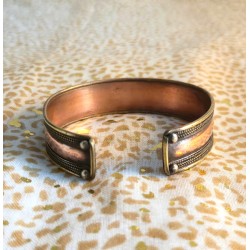 Bracelet Om Mani Padmé Houng multicolore en cuivre made in Népal