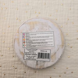 Porte-encens Om rond en bois blanchi