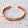 Bracelet fleuri en cuivre pur gravé
