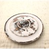 Porte-encens rond en bois blanchi Main de Fatma (Hamsa)