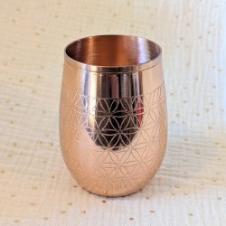 Gobelet en cuivre gravé Fleur de Vie