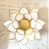 Photophore Fleur de Lotus en coquille de Capiz blanche