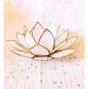 Photophore Fleur de Lotus en coquille de Capiz blanche