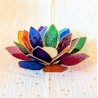 Photophore Fleur de Lotus Multicolore en coquille de Capiz
