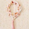 Mala en quartz rose & cornaline