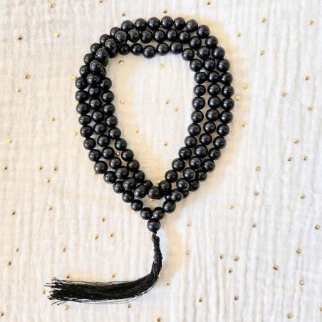 Mala en agate noire
