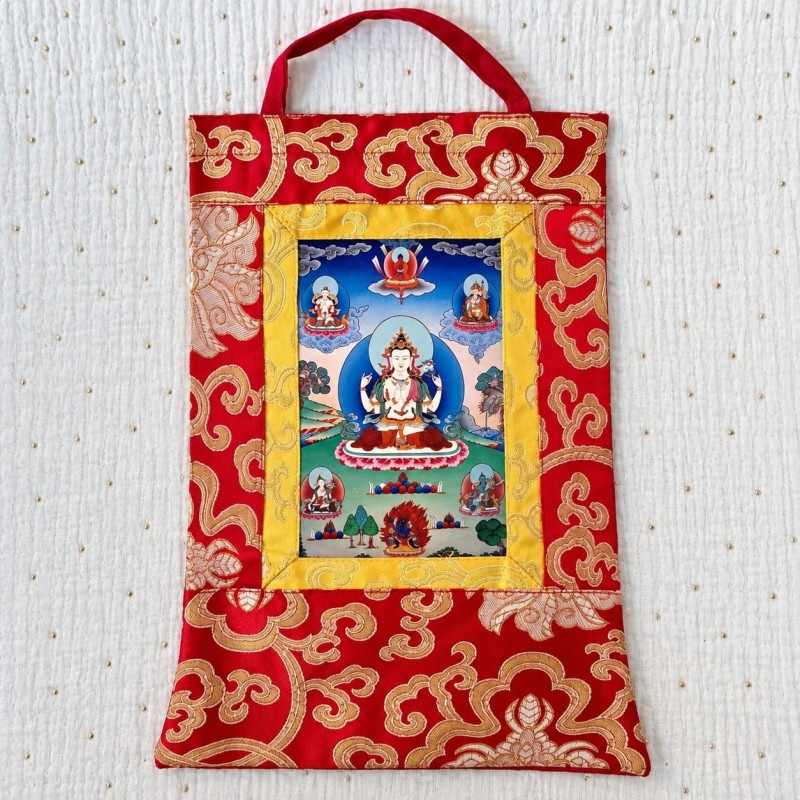 Mini Tangka de Tchenrezi / Avalokiteshvara